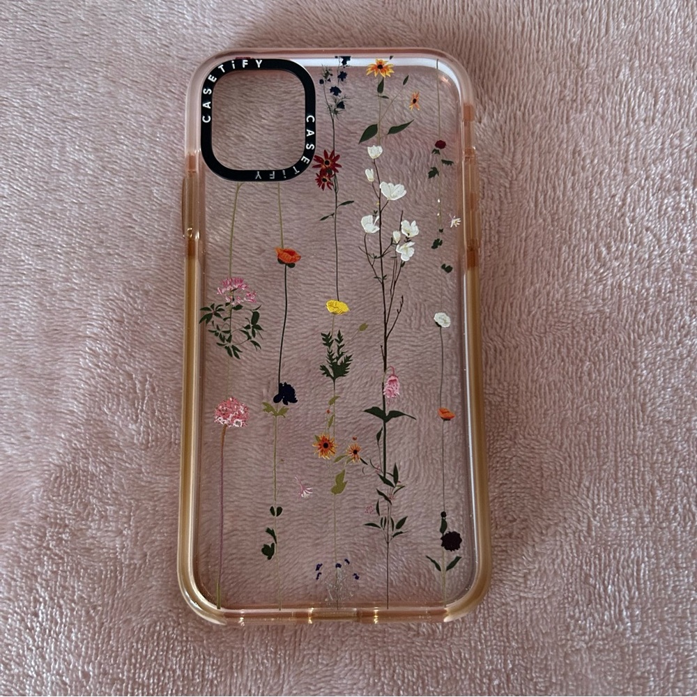 Casetify Floral Case with Pink Bumper for iPhone 11